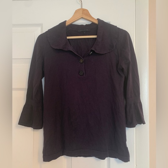 Ca va de soi blue cotton polo-style top, medium - Picture 1 of 6